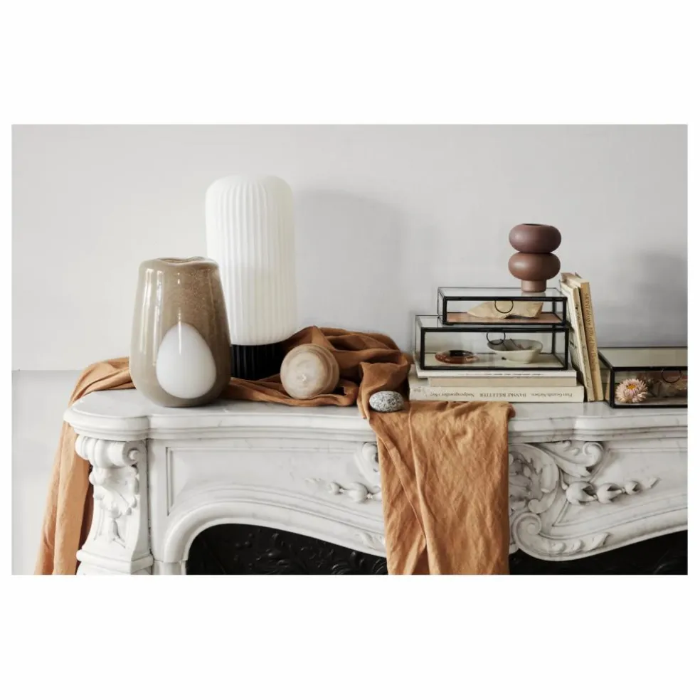 Vase en verre Ada | Gris taupe