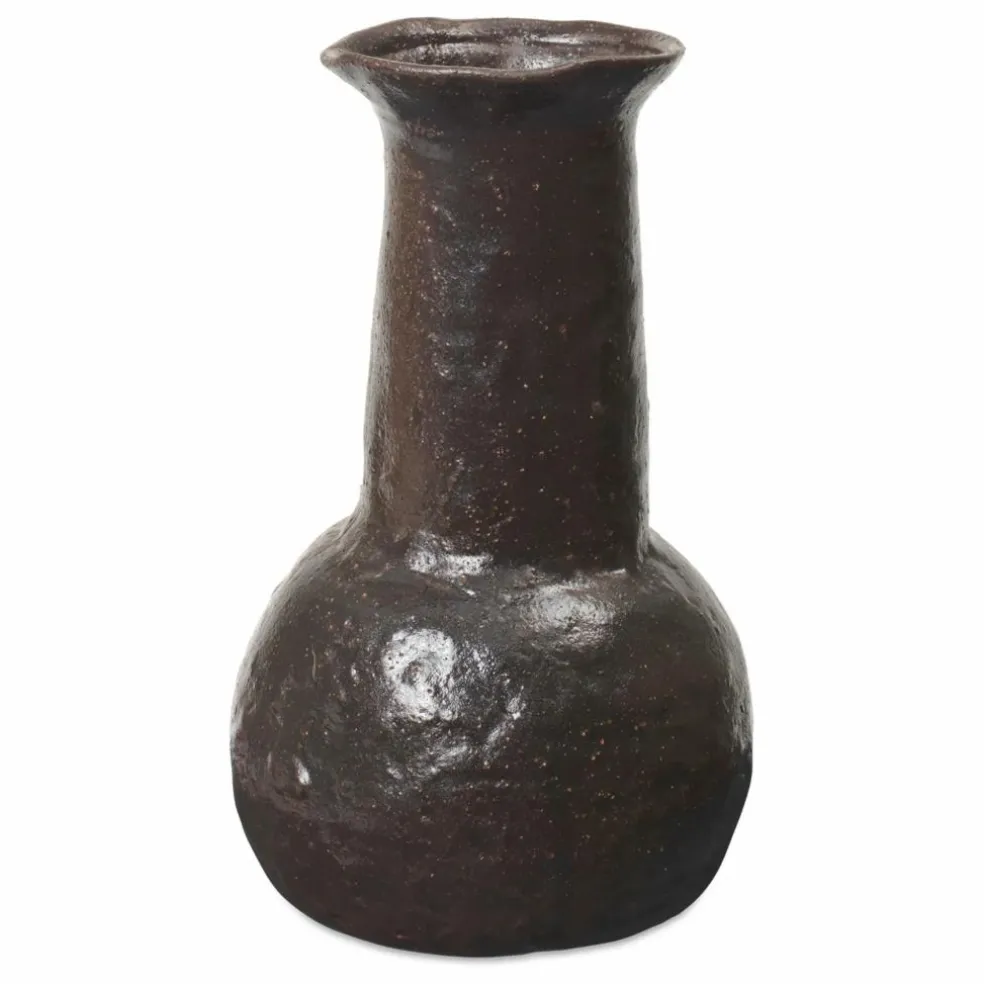 Vase long en terracotta Doro | Marron