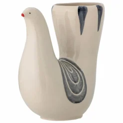 Vase oiseau en grès Trudy | Blanc