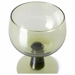 Verre à pied The emeralds - Set de 4 | Vert olive
