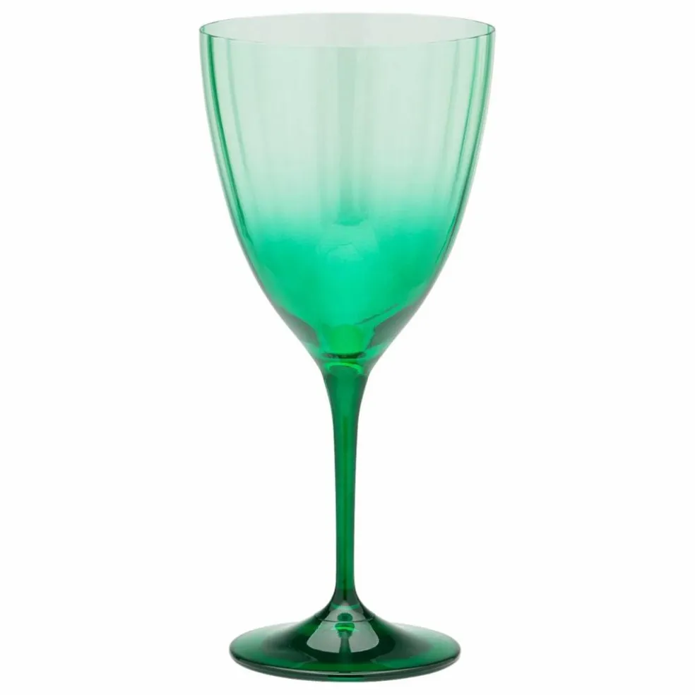 Verre à vin vert forêt délavé | Vert