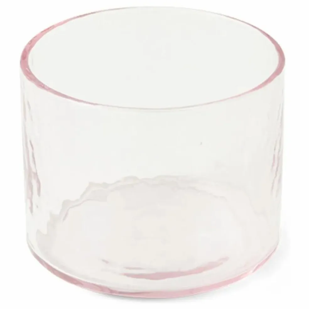 Verre bas Tube | Rose transparent