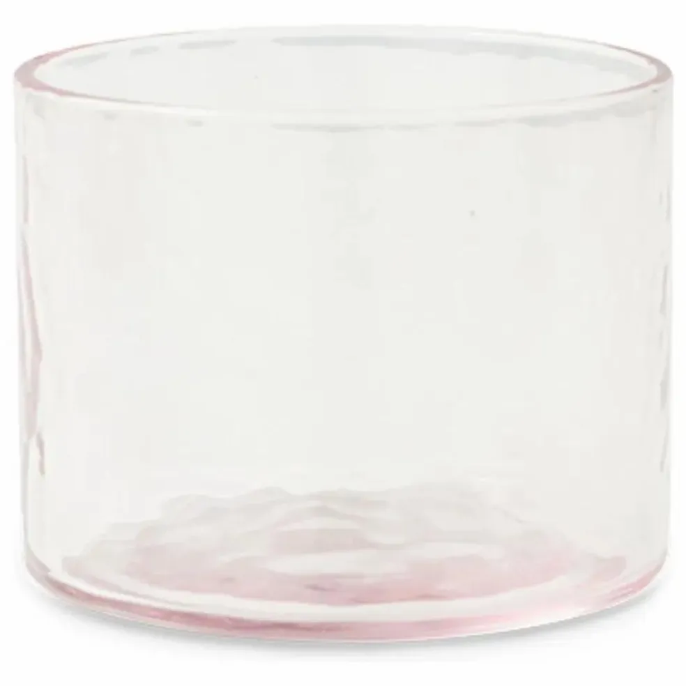 Verre bas Tube | Rose transparent