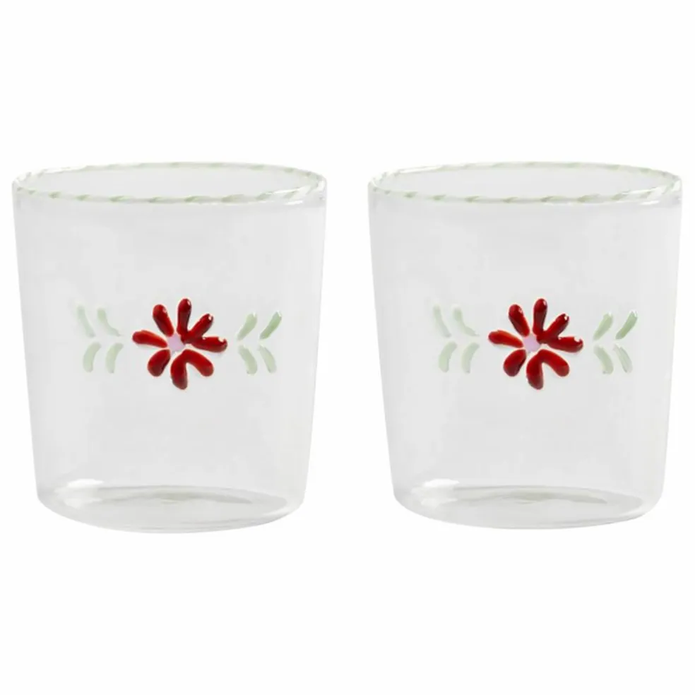 Verres Flora - Set de 2 | Rouge