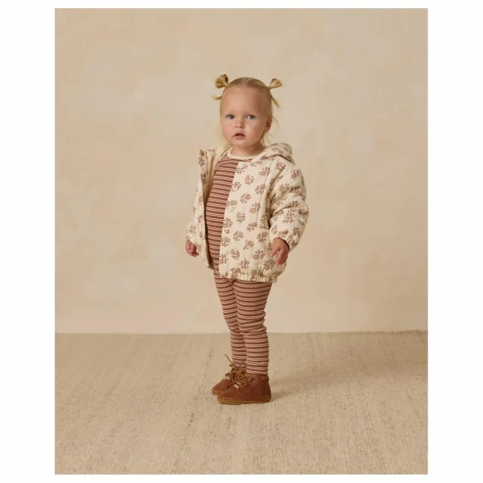Veste à Capuche Fleurie Gaze de Coton Bio | Ecru