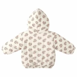Veste à Capuche Fleurie Gaze de Coton Bio | Ecru