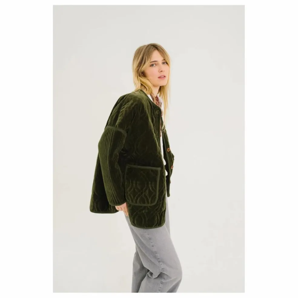 Veste Bari Zephir Brodée Velours | Vert