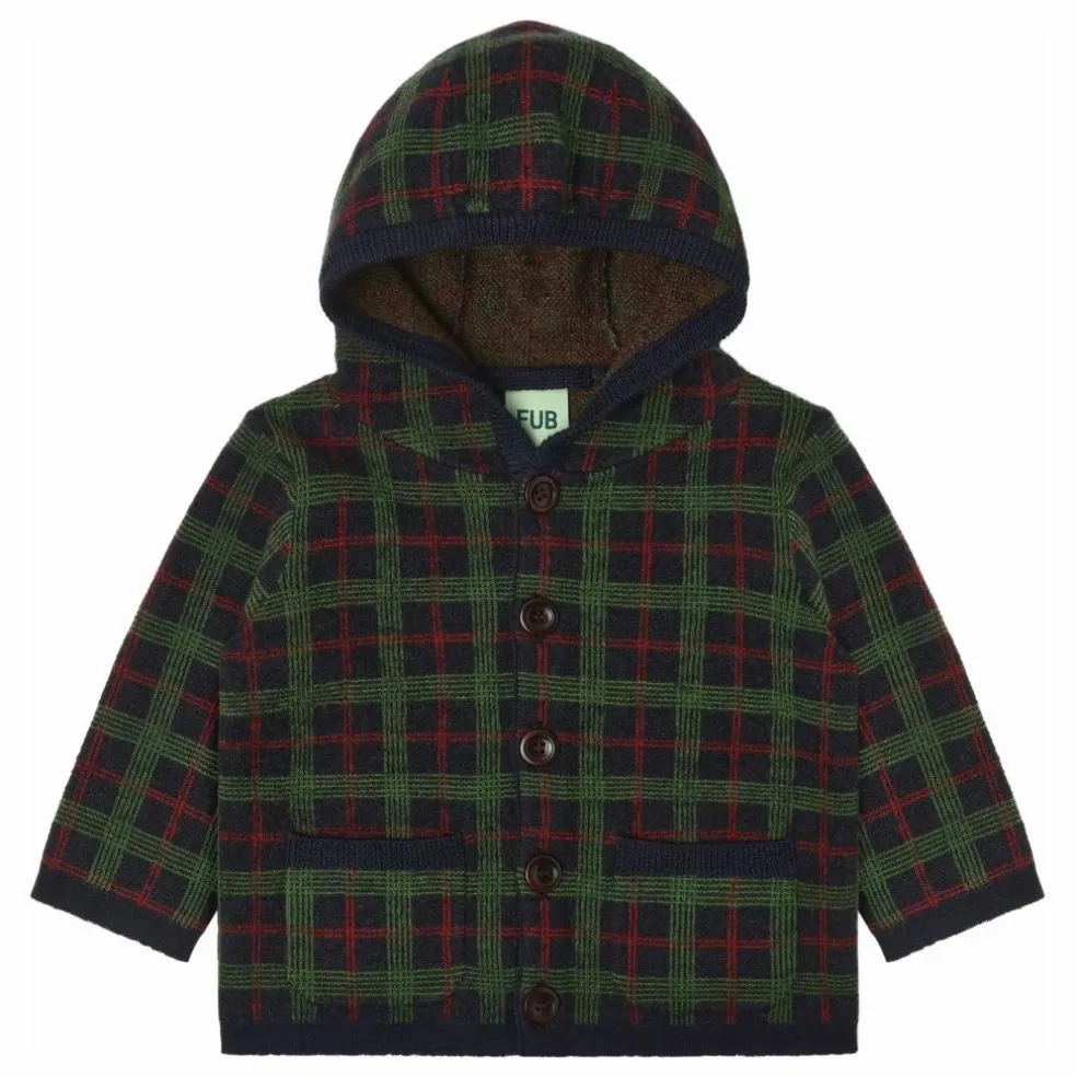 Veste Carreaux Laine de Mérinos Bébé | Vert