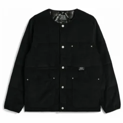 Veste Col Rond Velours Côtelé | Noir