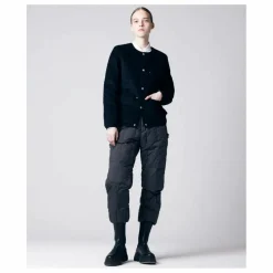 Veste Col Rond Velours Côtelé | Noir