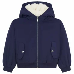 Veste courte moltonnée | Bleu marine