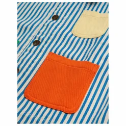 Veste Denim Rayée Color Block | Bleu