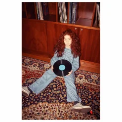 Veste en Jean Col Claudine Cœurs | Bleu Clair