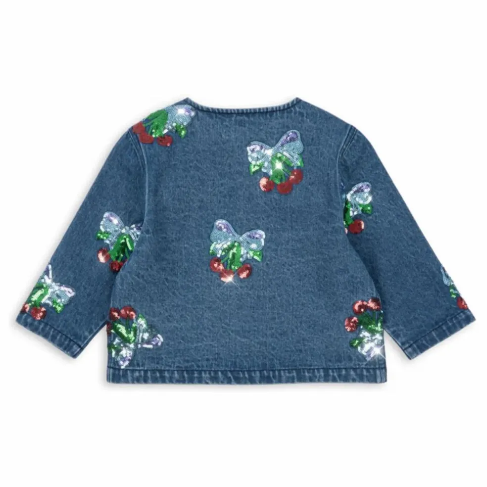 Veste en Jean Sequins Magot Coton Bio | Bleu