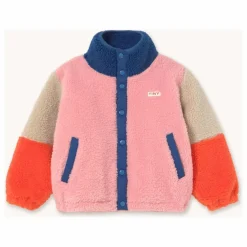 Veste Façon Sherpa Colorblock | Rose