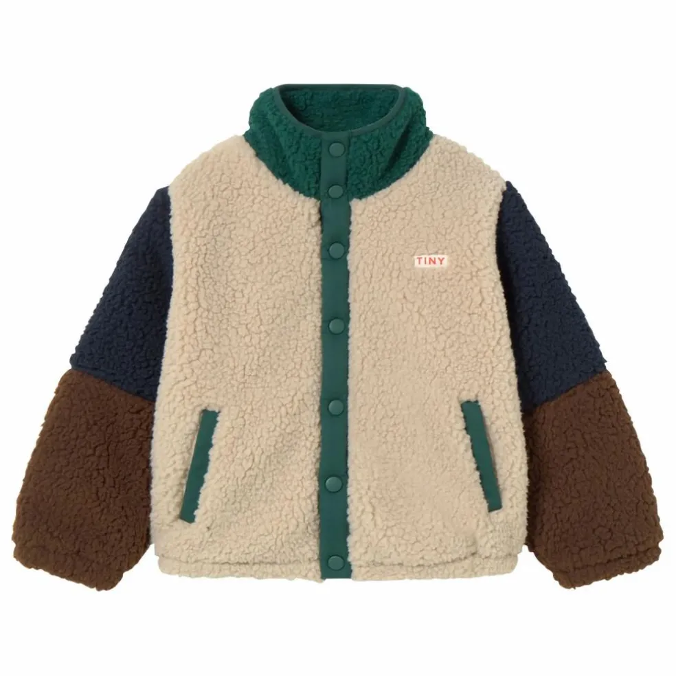Veste Façon Sherpa Colorblock | Beige