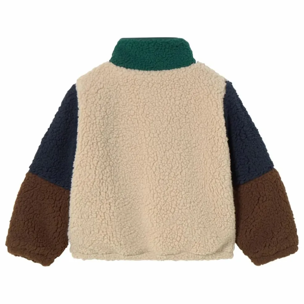Veste Façon Sherpa Colorblock | Beige
