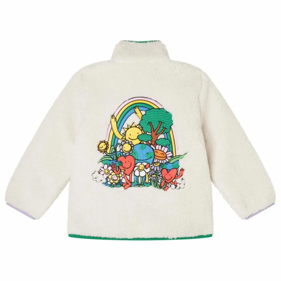 Veste Façon Sherpa Fleur | Ivoire