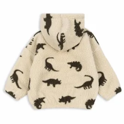 Veste Façon Sherpa Jody Dinosaures Fibres Recyclées | Vert kaki