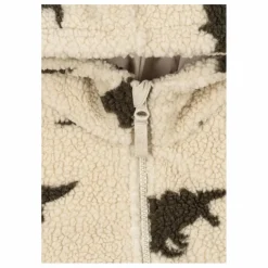 Veste Façon Sherpa Jody Dinosaures Fibres Recyclées | Vert kaki