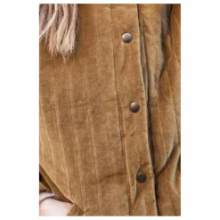 Veste Fourrée Coton Velours Matelassé Rita - Collection Femme | Bronze