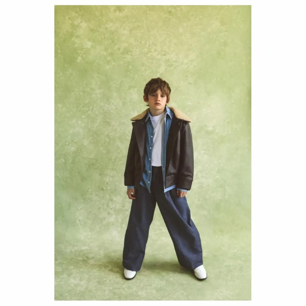 Veste Hold Ya Horses Col Sherpa Cuir | Marron foncé