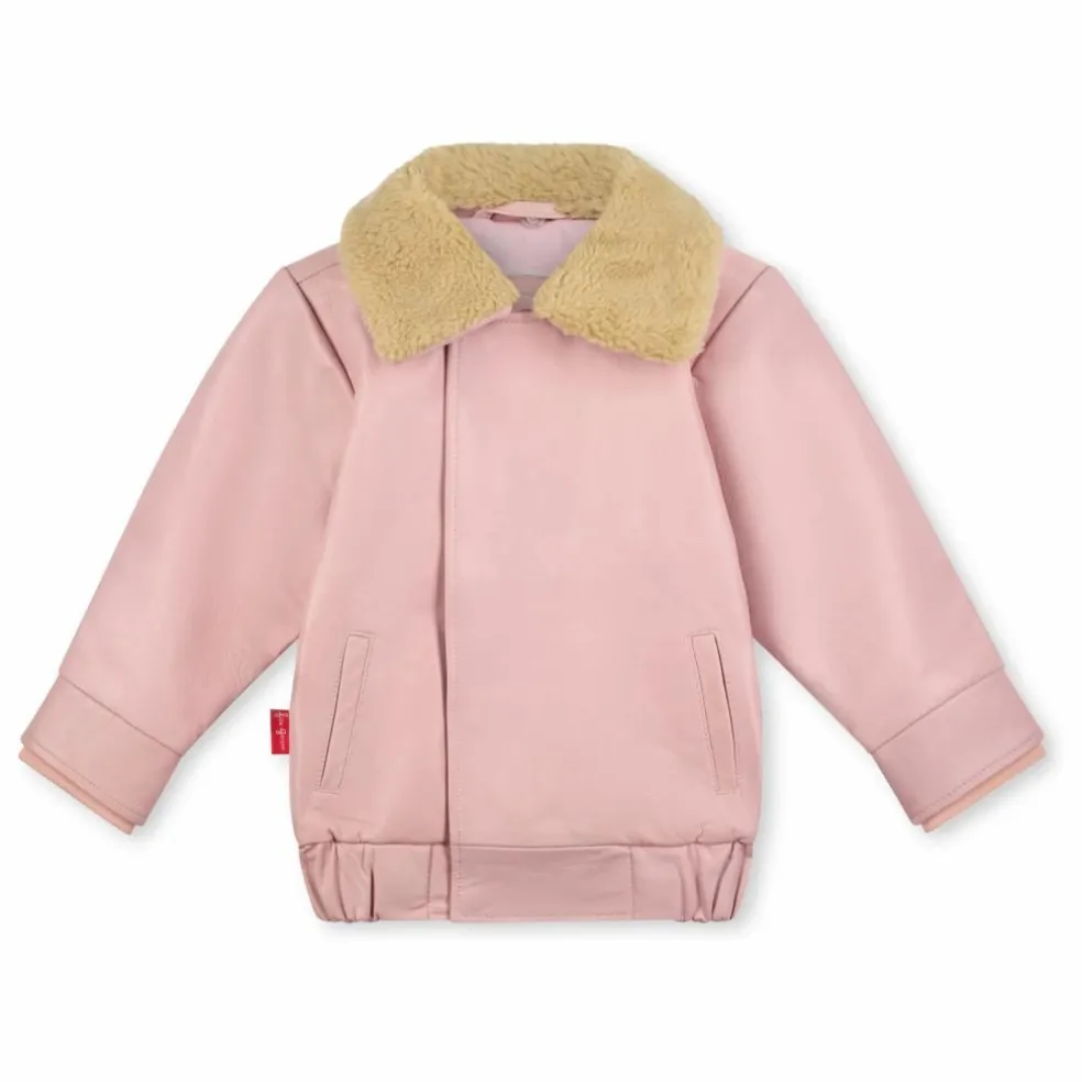Veste Hold Ya Horses Col Sherpa Cuir | Rose pâle