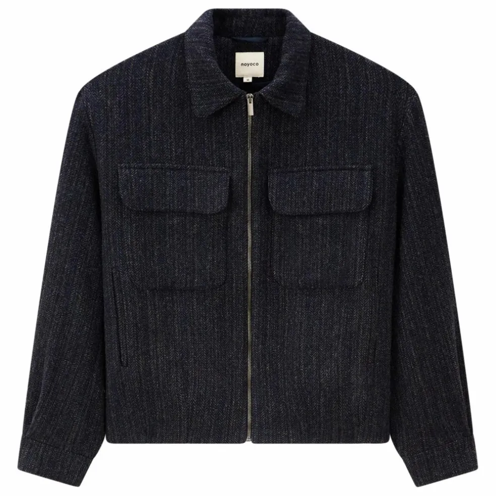 Veste Kinsale Herringbone Laine Recyclée | Bleu marine