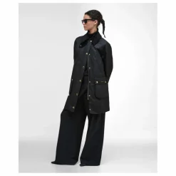 Veste Longue Beadnell Cirée | Noir