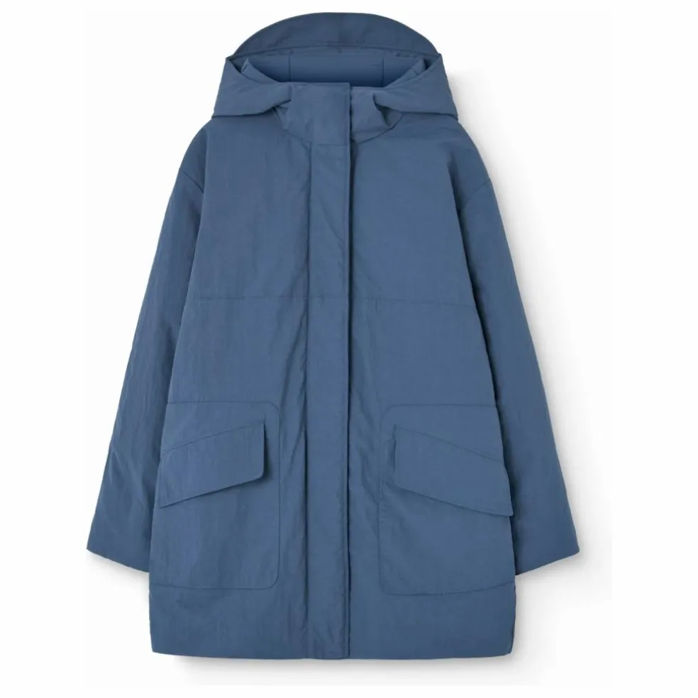 Veste Longue Lion Fibres Recyclées | Bleu gris