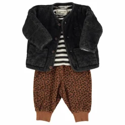 Veste Matelassée Côtelée Coton Bio | Noir
