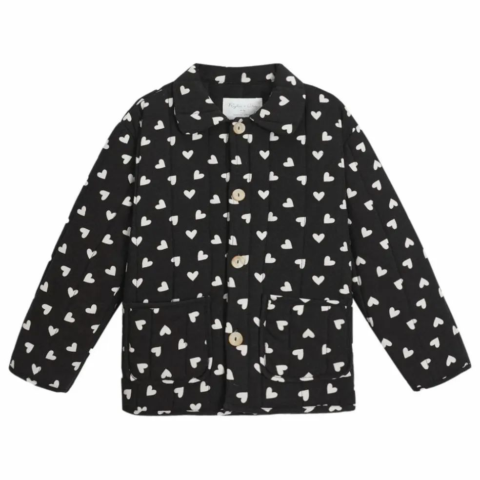 Veste Matelassée Cœurs | Noir