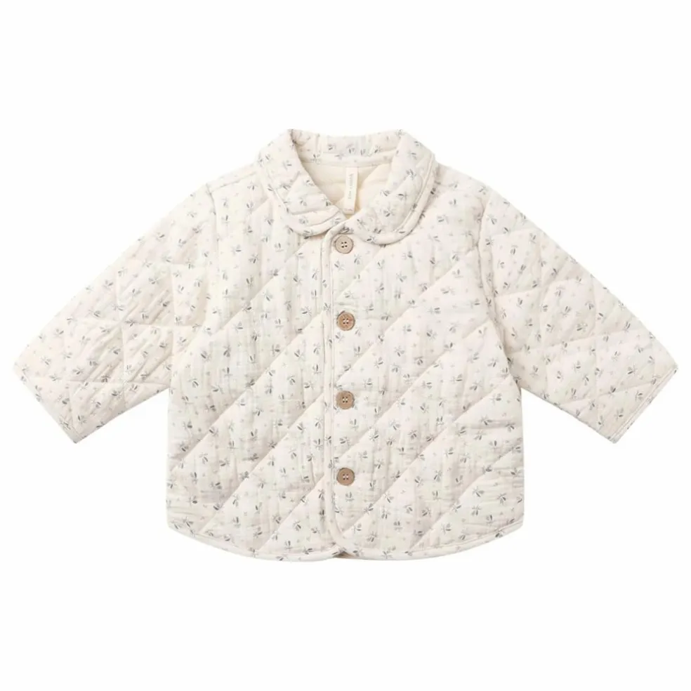 Veste Matelassée Fleurie Gaze de Coton Bio | Ecru