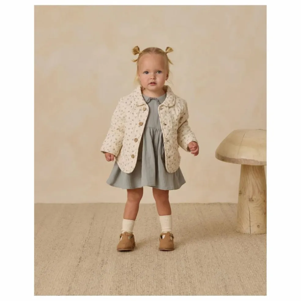 Veste Matelassée Fleurie Gaze de Coton Bio | Ecru