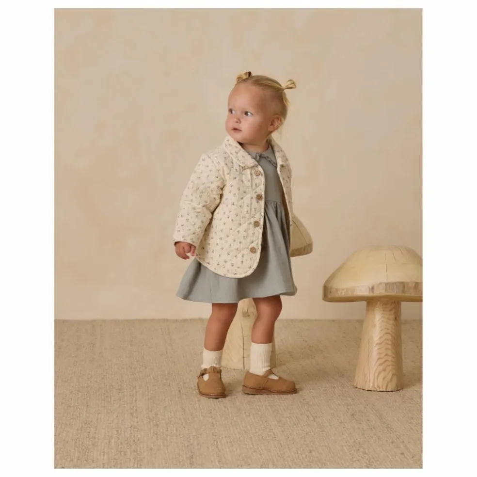 Veste Matelassée Fleurie Gaze de Coton Bio | Ecru