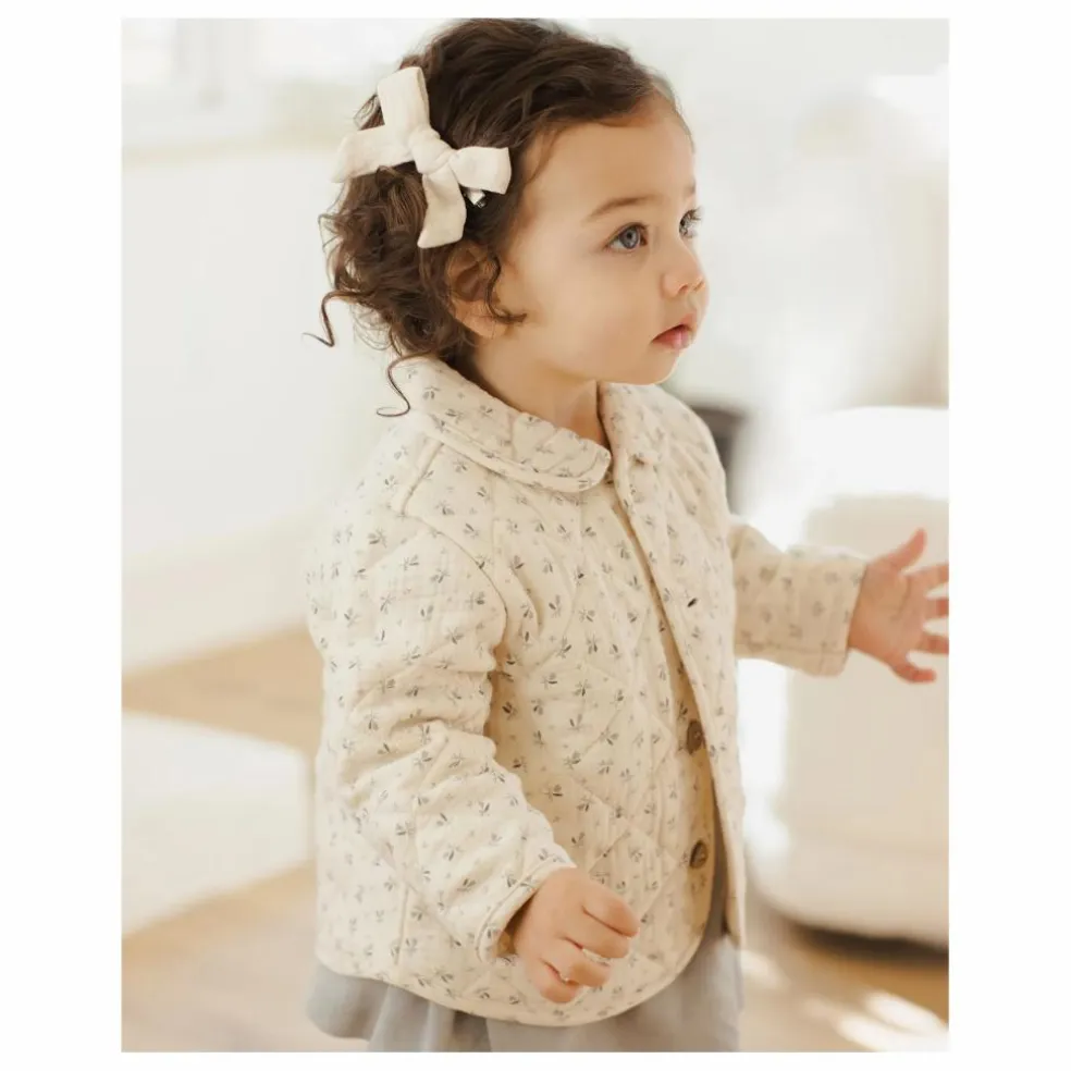 Veste Matelassée Fleurie Gaze de Coton Bio | Ecru