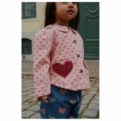 Veste Nola Cœurs Coton Bio | Rose