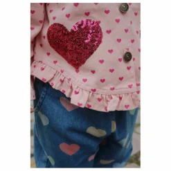 Veste Nola Cœurs Coton Bio | Rose