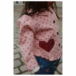 Veste Nola Cœurs Coton Bio | Rose