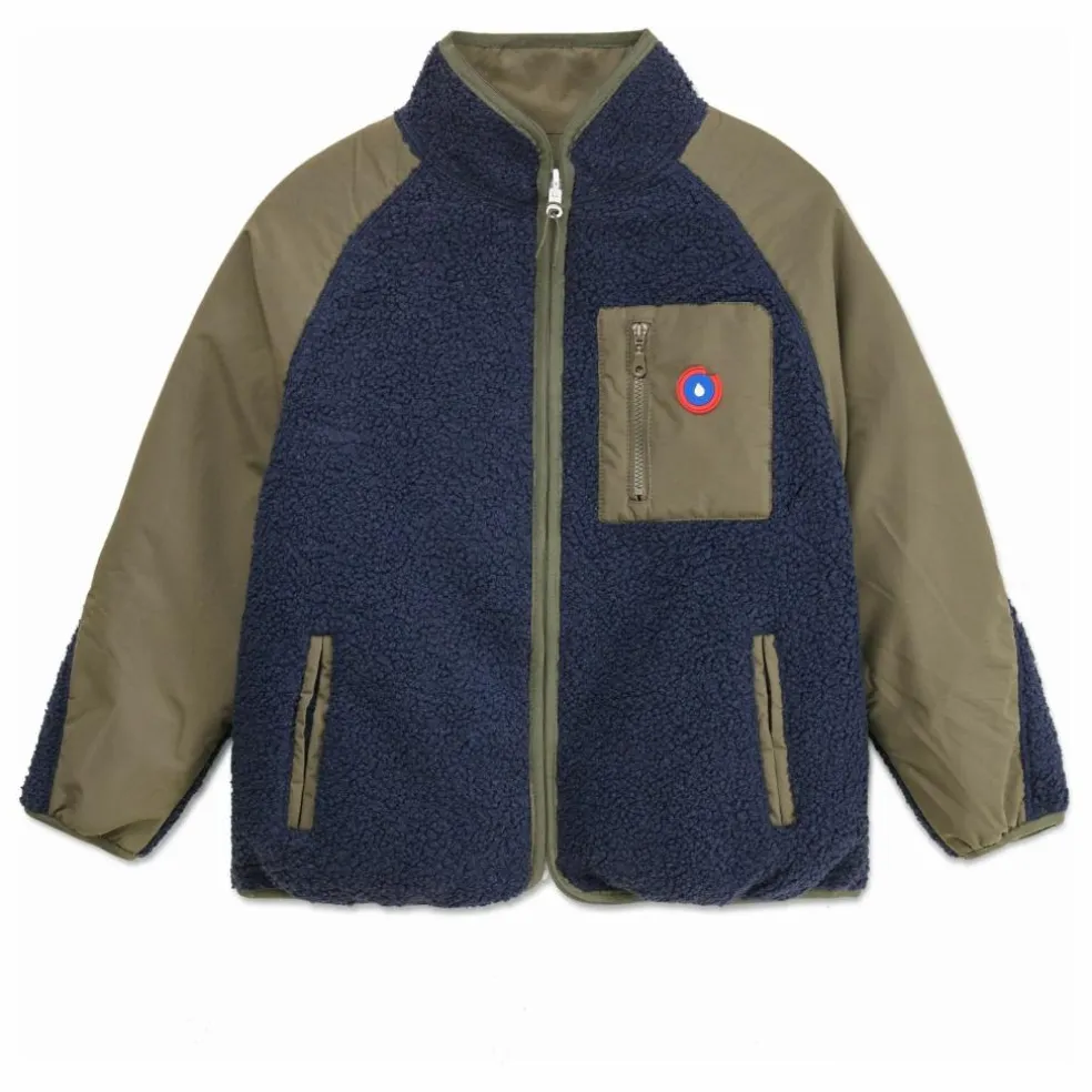 Veste Polaire Réversible Monceau Fibres Recyclées | Vert kaki