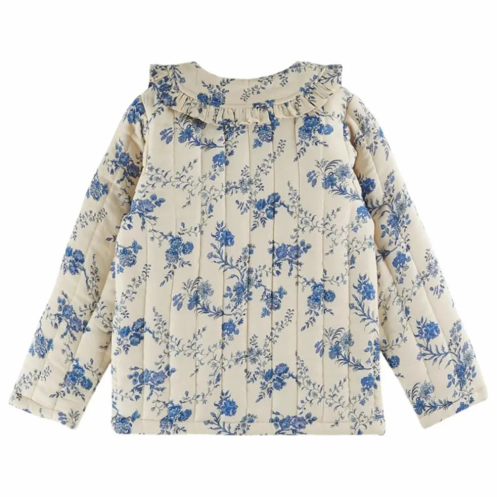 Veste Quiltée Fleurie | Ecru