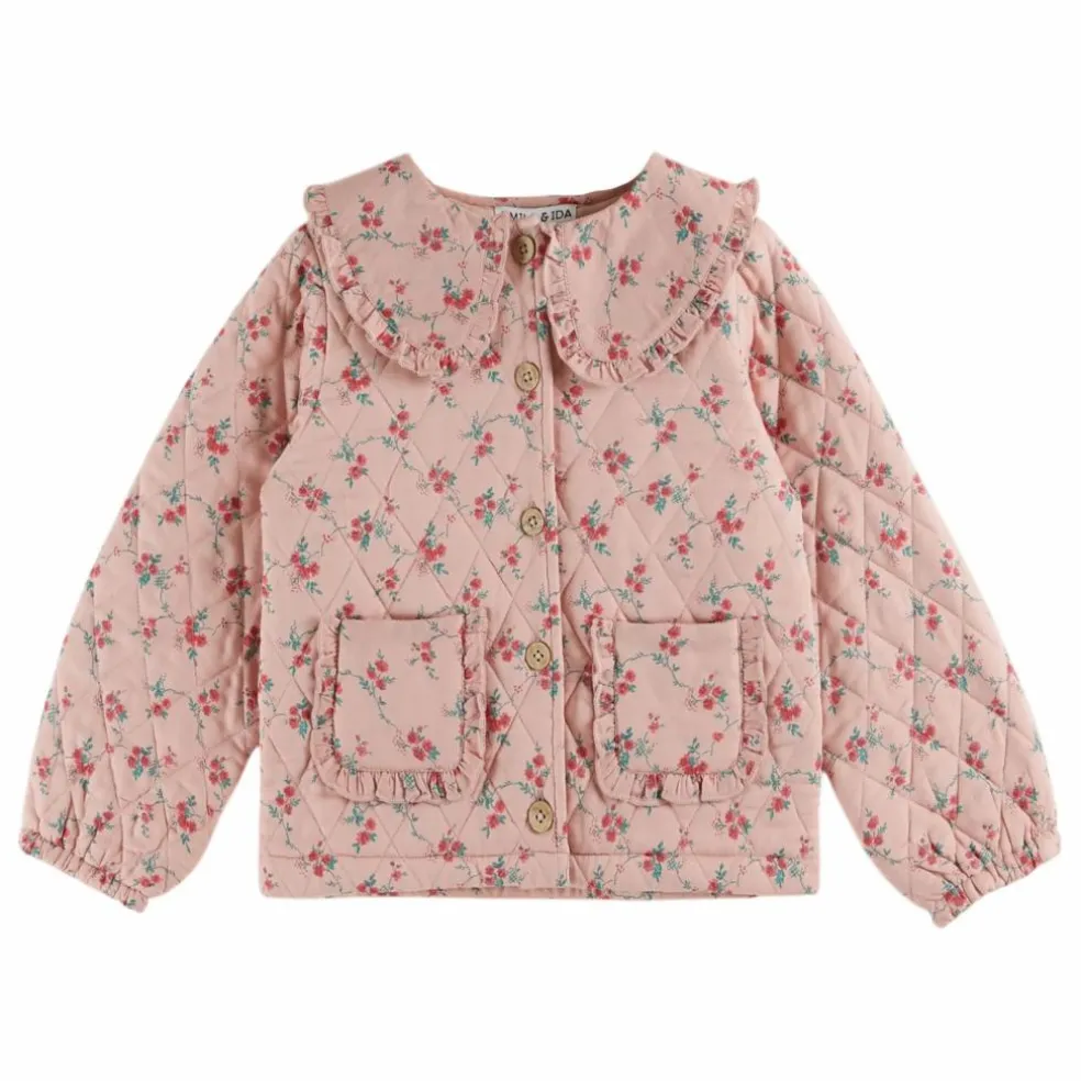 Veste Quiltée Fleurie | Rose