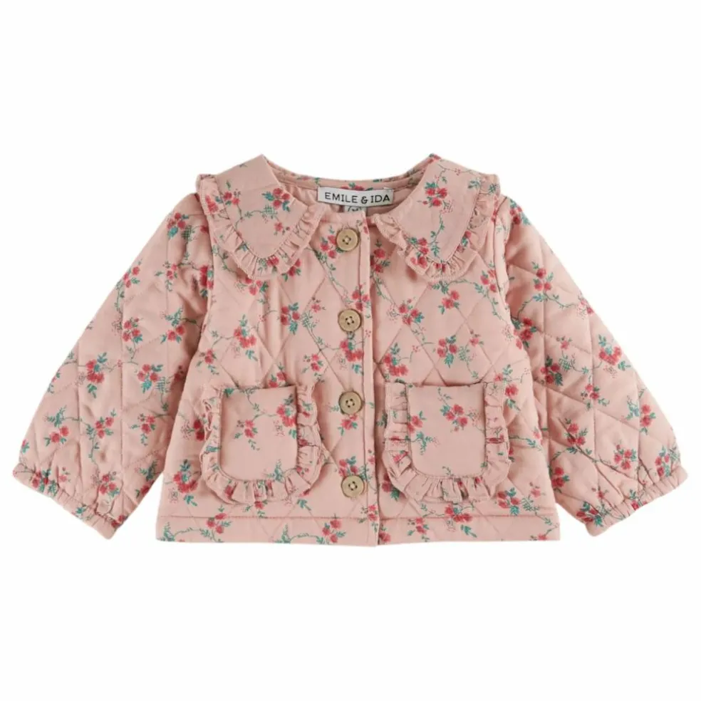 Veste Quiltée Fleurie | Rose