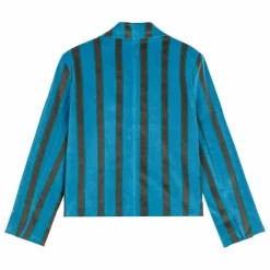 Veste Rayée Velours - Collection Femme | Bleu marine