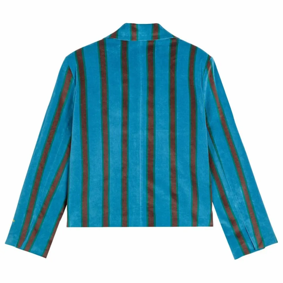 Veste Rayée Velours - Collection Femme | Bleu marine