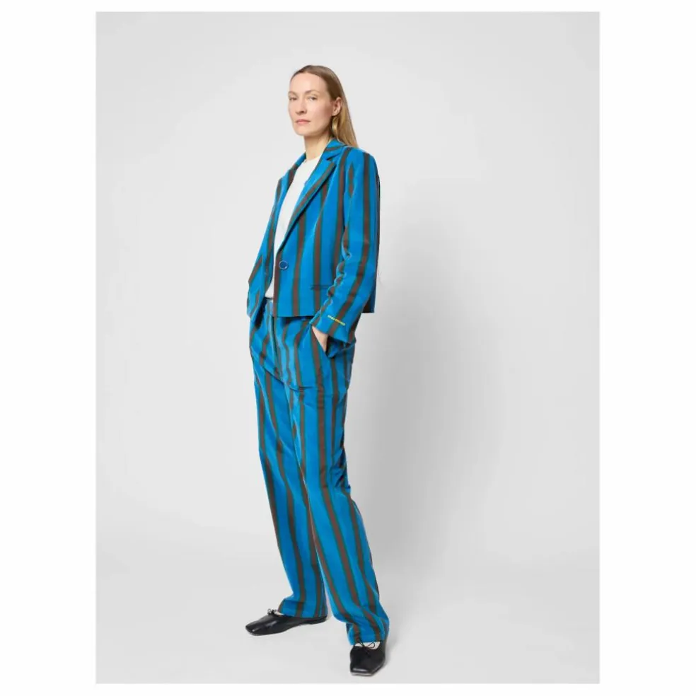 Veste Rayée Velours - Collection Femme | Bleu marine