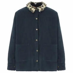Veste Réversible Coton Velours Côtelé Brune - Collection Femme | Bleu