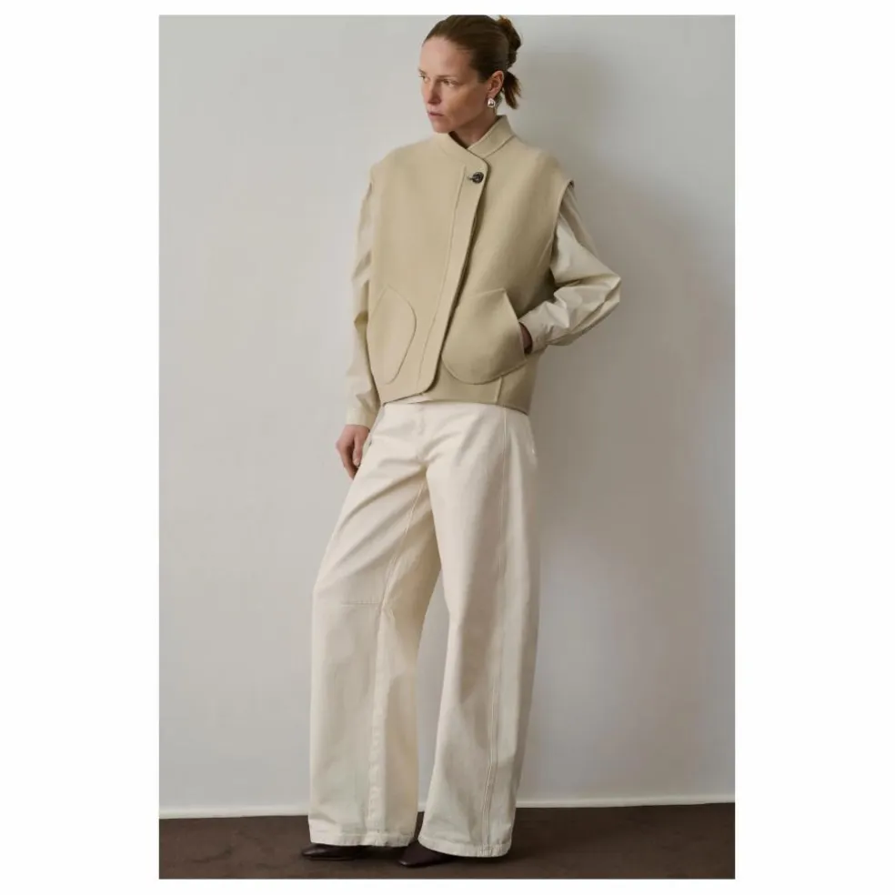 Veste Sans Manches Adeline Laine | Craie