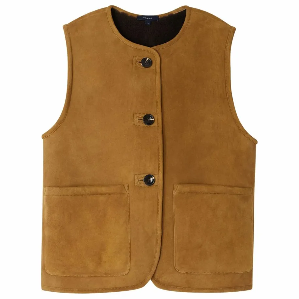 Veste Sans Manches Duomo Cuir | Kaki
