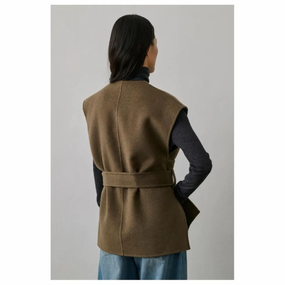 Veste Sans Manches Evasion Laine | Beige foncé